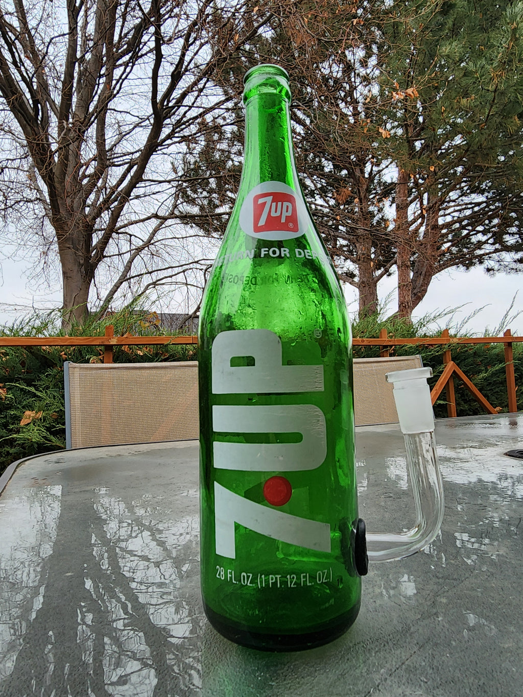 1970s 7-Up Bottle (28oz) Water Pipe