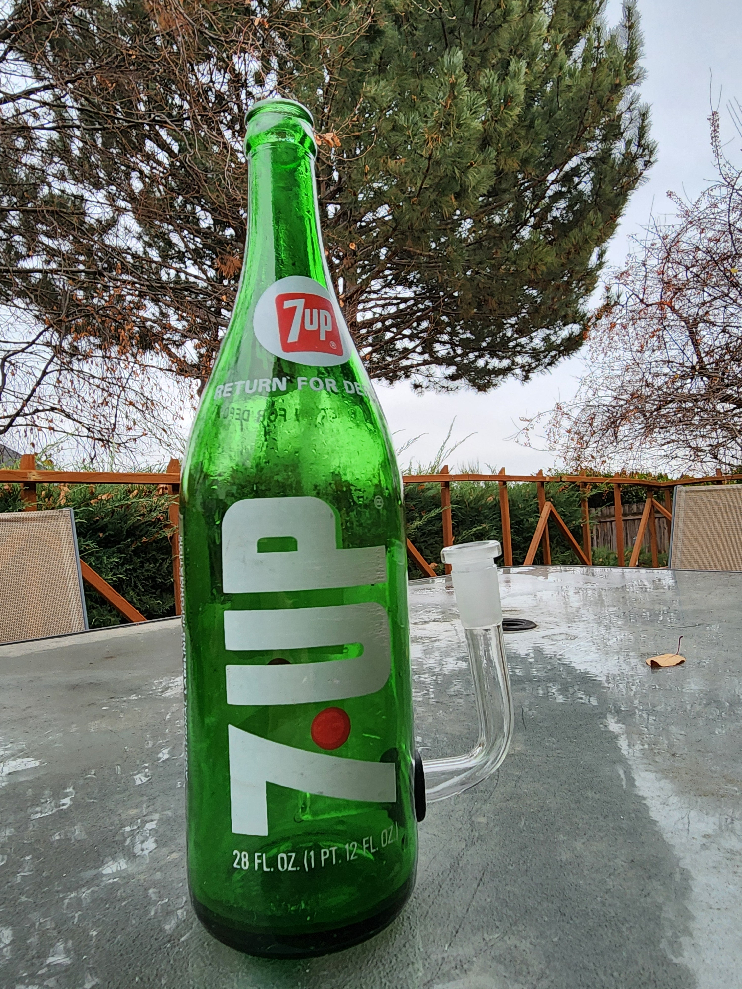 1970s 7-Up Bottle (28oz) Water Pipe