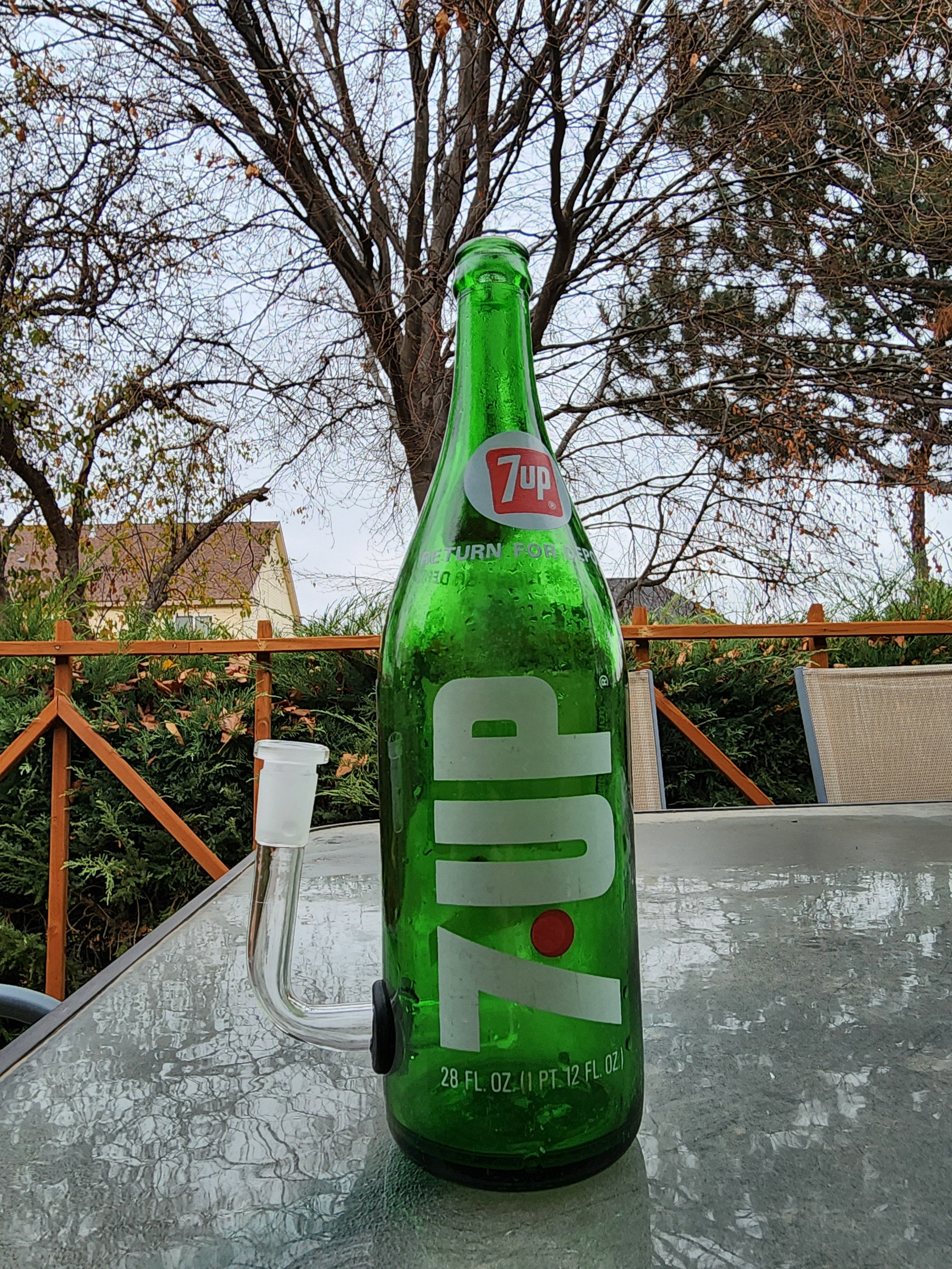 1970s 7-Up Bottle (28oz) Water Pipe