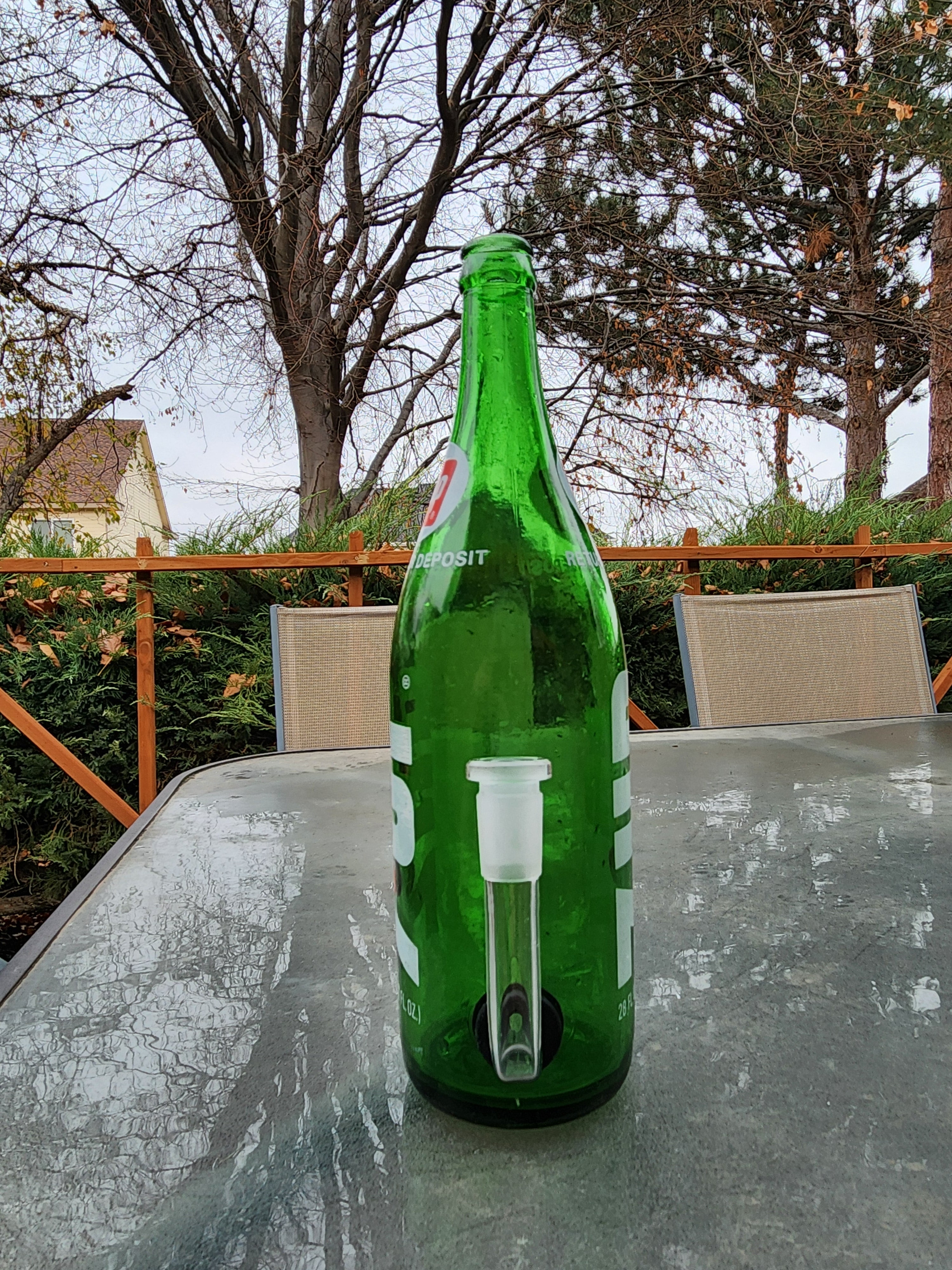 1970s 7-Up Bottle (28oz) Water Pipe